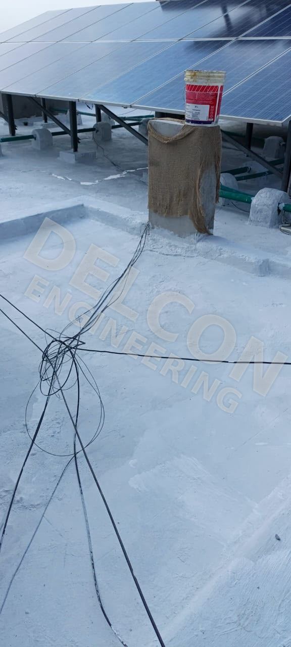 Applying waterproofing coating on a terrace